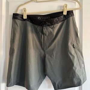 Vuori Men's Black and Gray Swim Board Shorts